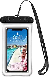 Floating Waterproof Phone Pouch for for Samsung Galaxy S25 Ultra S24 Plus S23 S22 Note 20 A16 A15 A14 A36 A35 A51 A71 5G iPhone 16 15 Pro Max 14 13 XR Cell Phone Dry Bag Case, White