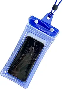 Clear Waterproof Mobile Phone Pouch Case Water Proof Cell Phone Dry Bag for Travel, Diving, Beach,Protector for iPhone 16 15 14 13 12 11 Pro Max Plus XS XR,Samsung (Blue)