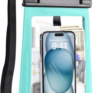1.2L Waterproof Phone Pouch for iPhone 16 15 14 11 Pro Max & Galaxy S24 S21 - Floating Large Capacity Dry Bag Stores Sunscreen, Sunglasses - Oversized Waterproof Bag for Beach, Swimming, Kayaking