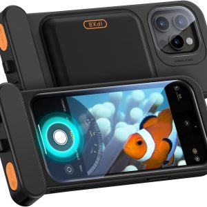 Waterproof Phone Pouch for iPhone 15 Pro Max /14 Pro Max, Underwater Touch Sensitivity, IPX8 Floating Waterproof Cellphone Case with Lanyard, Dry Bag for Snorkeling, Black, 2 Pack