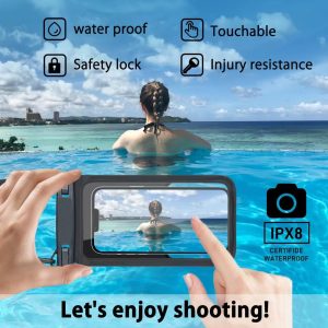Waterproof Phone Pouch,Dual Space waterproof Lanyard Phone Case,Waterproof Phone Case，Fanny Pack，Suitable for all mobile phones，Comfortable Calls Sealed Touchable Face Recognition