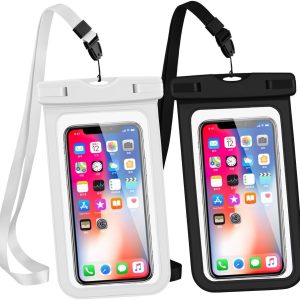 Universal Waterproof Case, 2 Pack IPX8 Waterproof Phone Lanyard Dry Bag with Neck Strap for iPhone 15 14 13 12 11 XS Pro Plus Galaxy S22 S23 Edge Note Google Pixel LG HTC Sony Moto up to 7.5"