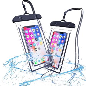 Waterproof Case, Waterproof Cell Phone Dry Bag Perfect for Boating Swimming Snorkeling Kayaking Beach Poo 2 Pack, Black