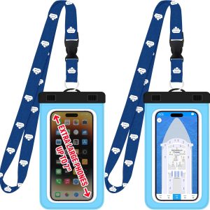 Lanyards Waterproof Phone Pouch w/Touch Screen, Extra Large Dry Case for 7” Phones (iPhone 15 14 13 Max, Galaxy S24 Ultra, Pixel 8, OnePlus 12, Motorola) – 2-Pack for Travel & Beach Safety